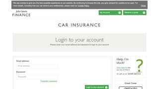 
                            8. Car Insurance - Login to your account | John Lewis Finance