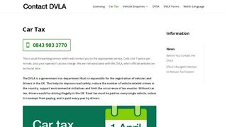 
                            8. Car Tax - Contact DVLA