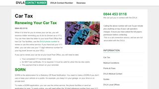 
                            9. Car Tax - DVLA Contact Number