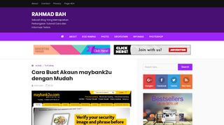 
                            6. Cara Buat Akaun maybank2u dengan Mudah - rahmadbah.com