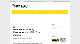 
                            1. Cara Kemaskini Borang Permohonan UPU 2019 Online ... - Info UPU