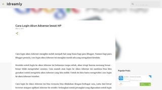 
                            6. Cara Login Akun Adsense lewat HP - idreamly.blogspot.com