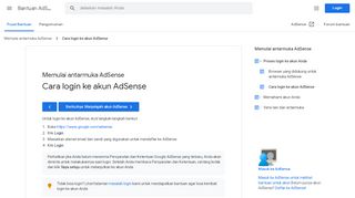
                            1. Cara login ke akun AdSense - Bantuan AdSense