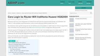 
                            5. Cara Login ke Router Wifi IndiHome Huawei HG8245H - ABIHP.com