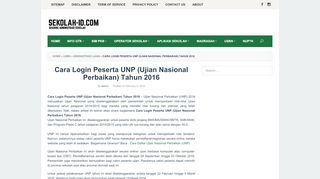 
                            3. Cara Login Peserta UNP (Ujian Nasional Perbaikan) Tahun 2016