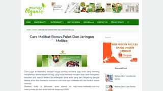 
                            5. Cara Melihat Bonus,Point Dan Jaringan Melilea