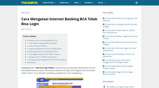 
                            2. Cara Mengatasi Internet Banking BCA Tidak Bisa Login - YuKampus