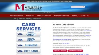 
                            9. Card Services | Members 1st Federal Credit Union