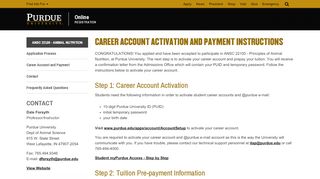 
                            6. Career Account and Payment - Purdue Online - Purdue University
