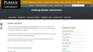 
                            5. Career Account – Undergraduate Admissions