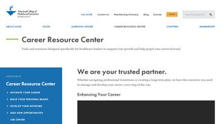 
                            7. Career Resource Center - American College of Healthcare Executives