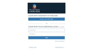 
                            6. CareerHub Login - University of Adelaide