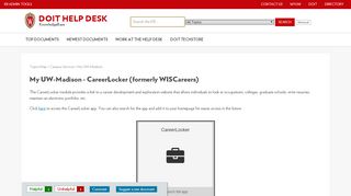 
                            3. CareerLocker (formerly WISCareers) - kb.wisc.edu