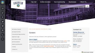 
                            4. Careers | Anaheim, CA - Official Website