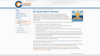 
                            4. Careers Gateway - About us - Jed, the Job Explorer Database