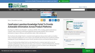 
                            7. CareFusion Launches Knowledge Portal To Provide Actionable ...