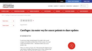 
                            7. CarePages: An easier way for cancer patients to share ...