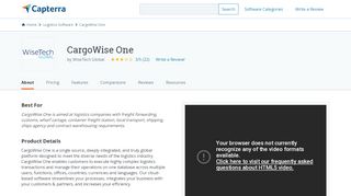 
                            9. CargoWise One Reviews and Pricing - 2019 - Capterra