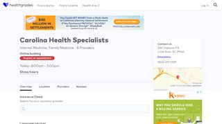 
                            3. Carolina Health Specialists, Little River, SC - Healthgrades