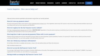 
                            1. Carrier Inquiries - TranzAct Technologies