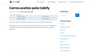 
                            8. Carros aceitos pela Cabiffy - Requisitos, Ano e MAIS | 2019