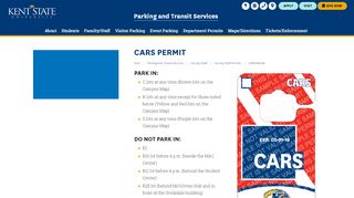 
                            5. CARS Permit | Parking and Transit Services | Kent State University