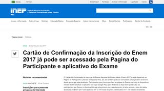 
                            2. Cartão de Confirmação da Inscrição do Enem 2017 já pode ...