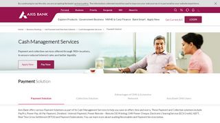 
                            4. Cash Management Services - Collection Solutions ... - Axis Bank