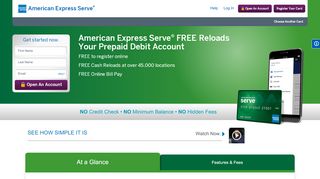 
                            2. Cash Reload Prepaid Debit Card | American Express Serve®