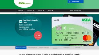 
                            2. Cashback Credit Card - No Annual Fee - Asda Money