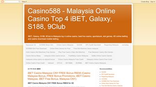 
                            7. Casino588 - Malaysia Online Casino Top 4 iBET, Galaxy ...