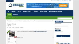 
                            7. Castor Abbot - Insurance Forums