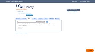 
                            3. Catalog | UCSF Library