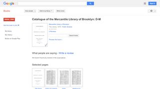 
                            7. Catalogue of the Mercantile Library of Brooklyn: D-M