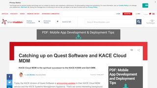 
                            8. Catching up on Quest Software and KACE Cloud MDM - Brian Madden