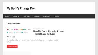 
                            3. Category: Sign In Page - mykohlscharge-pay.com