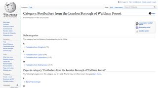 
                            8. Category:Footballers from the London Borough of Waltham Forest ...