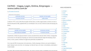
                            6. CATHO – Vagas, Login, Online, Empregos → …