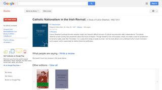 
                            7. Catholic Nationalism in the Irish Revival: A Study of Canon Sheehan, ...