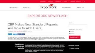 
                            8. CBP Makes New Standard Reports Available to ACE Users - Expeditors