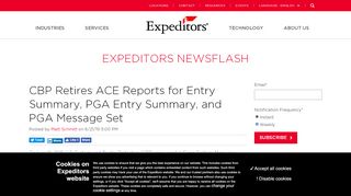 
                            9. CBP Retires ACE Reports for Entry Summary, PGA Entry Summary ...