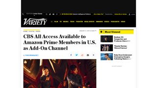 
                            9. CBS All Access Available to Amazon Prime Members in U.S ...