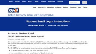 
                            4. CCC&TI Student Email Login Instructions
