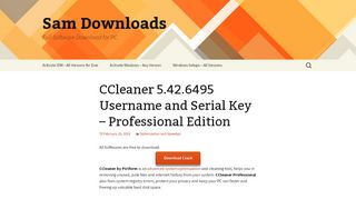 
                            8. CCleaner 5.42.6495 Username and Serial Key – Professional ...