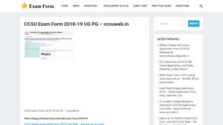 
                            3. CCSU Exam Form 2018-19 UG PG - ccsuweb.in - …