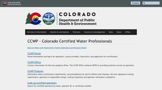 
                            4. CCWP - Colorado Certified Water Professionals | Department of Public ...