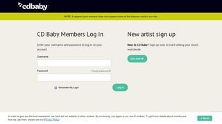 
                            4. CD Baby Artist Log In - members.cdbaby.com