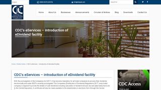
                            3. CDC's eServices – introduction of eDividend facility – CDC