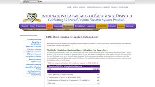 
                            7. CDE (Continuing ... - International Academies of Emergency Dispatch