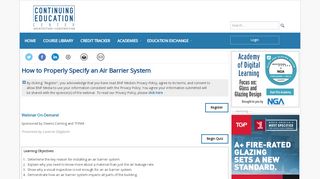 
                            7. CE Center - How to Properly Specify an Air Barrier System